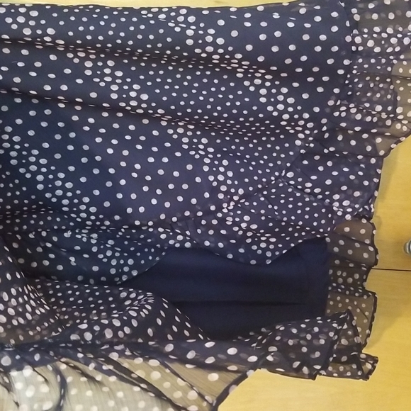 BB Dakota Vintage Navy Dress With Ruffled Trim - Picture 7 of 9